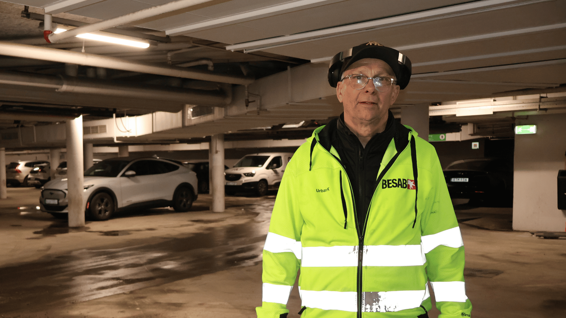 Urban Karlsson, platschef på BESAB, på plats på Burgårdens P-garage.